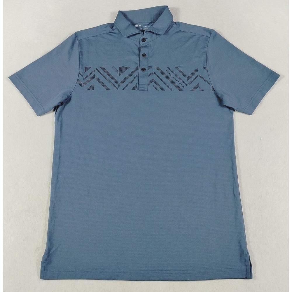 TravisMathew All Day Access Polo Shirt Mens Medium Blue Golf Performance Casual